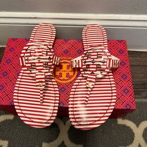 Tory Burch Nantucket red and white sandals